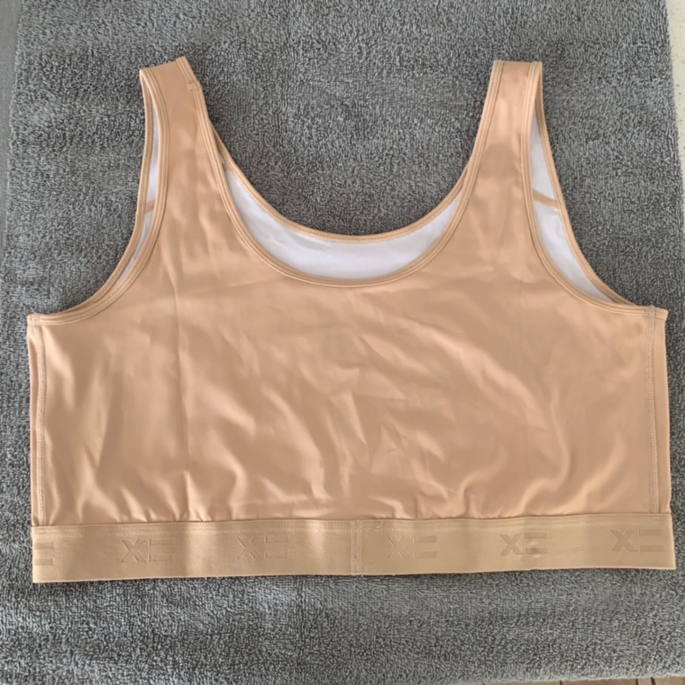 TomboyX Compression Top Binder Nude Beige 3X Recycled Nylon Logo Band 0328